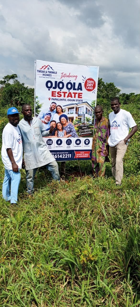 Visitors and team at the Ojo-Ola Estate site